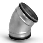 Alkūnė su tarpinėmis, DN 200, 45