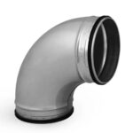 Alkūnė ilga su tarpinėmis, DN 160, 90