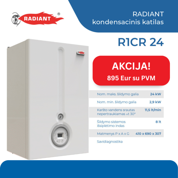 Radiant R1CR24 24 kW kondensacinis pakabinamas dujinis katilas