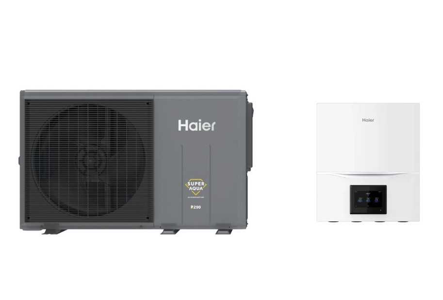 haier r290 monobloko komplektas sildymui ir karstam vandeniui Oras-vanduo šilumos siurblys Haier Super Aqua Monobloko komplektas R290 be boilerio 6kW AW062MUGHA/ATW-A03N - Image 1