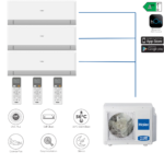 Haier Revive Plus Multi Split šilumos siurblys oras–oras 3×2.7 kW (3:1) – komplektas