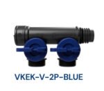Henco Kolektorius plastikinis PRO-FLOW, PVDF 2P, mėlynas, 2 EK atšakos