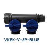 Henco Kolektorius plastikinis PRO-FLOW, PVDF 2P, mėlynas, 2 EK atšakos