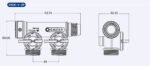 Henco Kolektorius plastikinis PRO-FLOW, PVDF 2P, mėlynas, 2 EK atšakos - Image 2