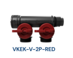 Henco Kolektorius plastikinis PRO-FLOW, PVDF 2P, raudonas, 2 EK atšakos