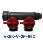 Henco Kolektorius plastikinis PRO-FLOW, PVDF 2P, raudonas, 2 EK atšakos